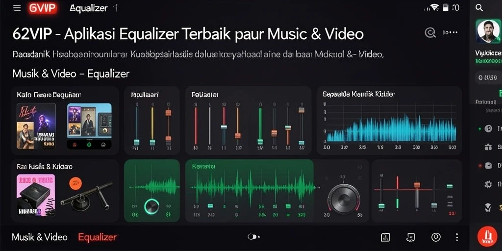 Tampilan antarmuka aplikasi Equalizer 62VIP yang intuitif dan menarik.