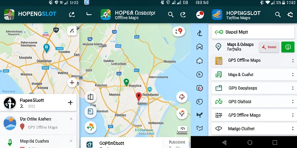 Antarmuka HOPENGSLOT menampilkan peta GPS Offline yang jelas dan mudah digunakan.