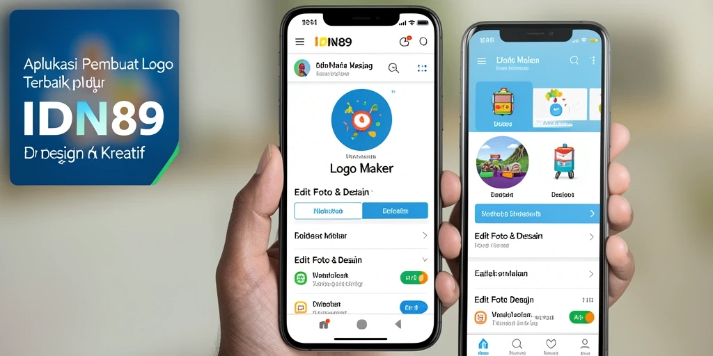 Tampilan antarmuka IDN89 untuk membuat logo dengan fitur intuitif.