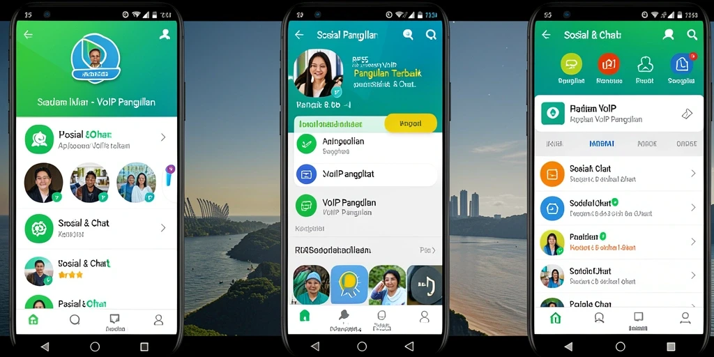 Antarmuka aplikasi VoIP Panggilan RP55 yang intuitif dan mudah digunakan.