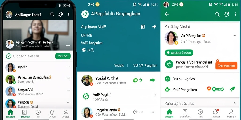 Tampilan antarmuka ZK6 yang modern dan intuitif untuk VoIP Panggilan.